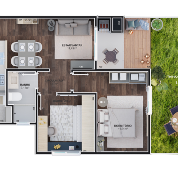 Clique para ampliar - Layout com pátio